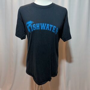 Black T-Shirt with Blue Fishwater Logo